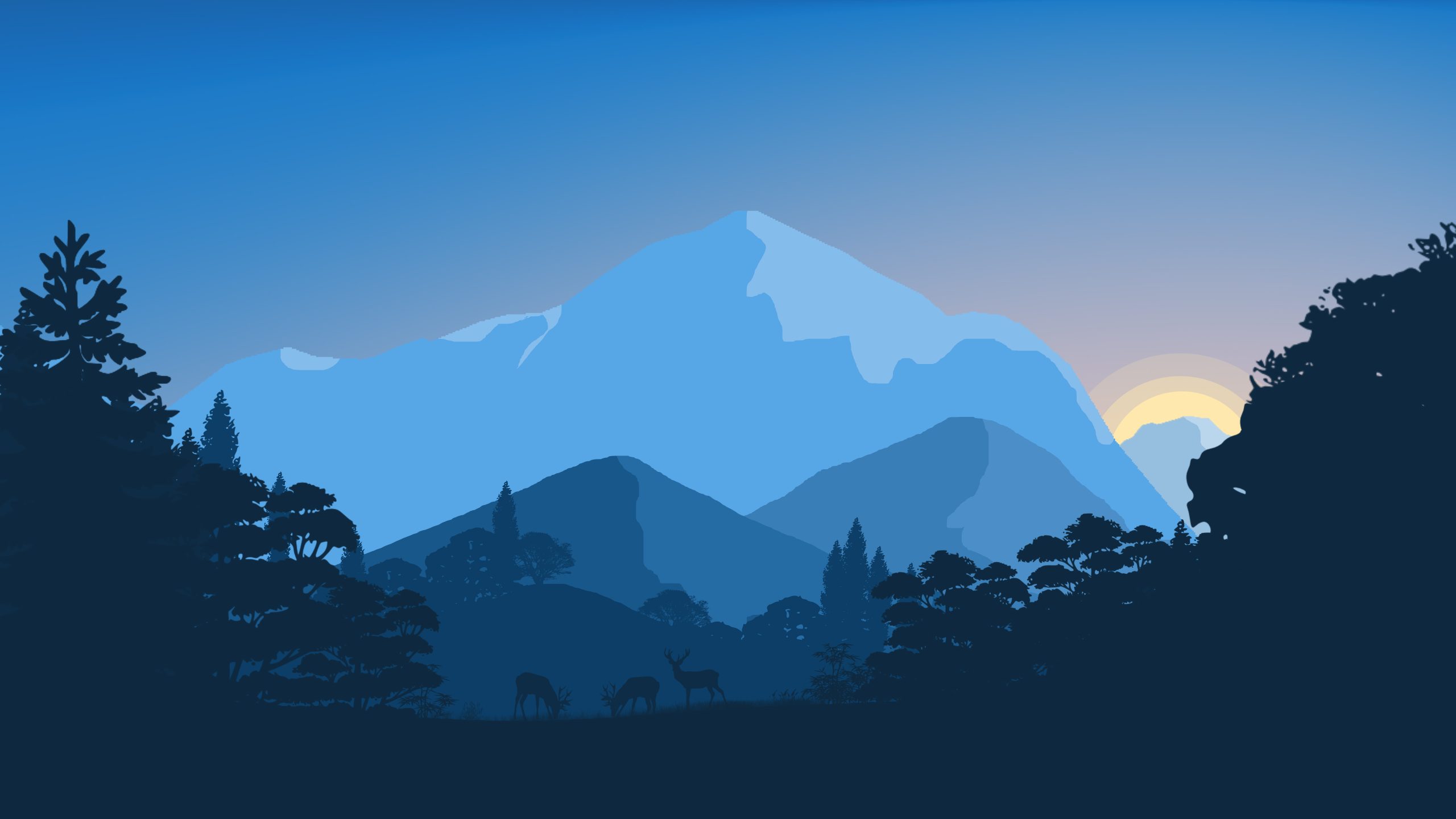 Sunset, 8K, Forest, 4K, Minimal Wallpaper Free Download